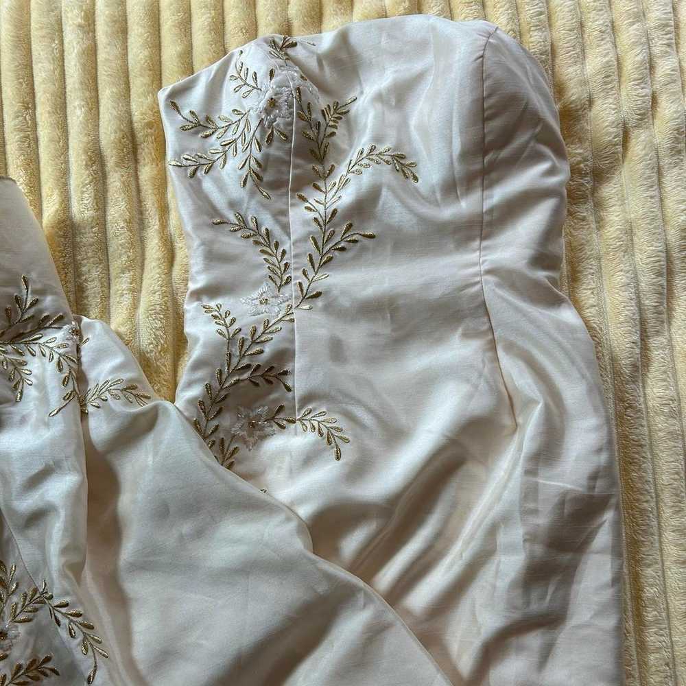 Vintage Cream Strapless Dress - image 1