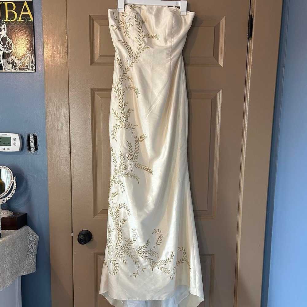 Vintage Cream Strapless Dress - image 4