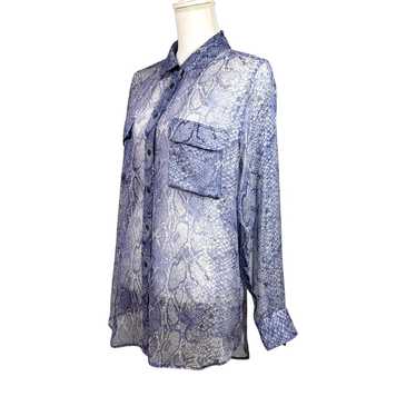 Equipment Femme Silk Blouse Brett Python Light Blu