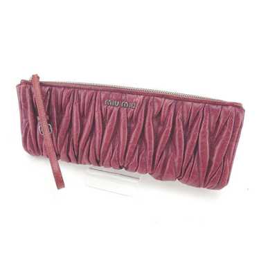 Auth Miu Miu used Pouch With Strap Purple Silver … - image 1