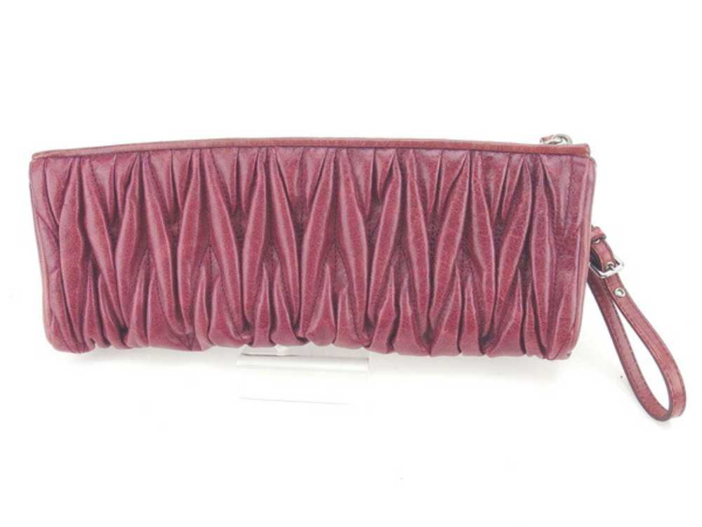 Auth Miu Miu used Pouch With Strap Purple Silver … - image 2