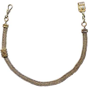 Gold-Filled Victorian Watch Chain with Slide