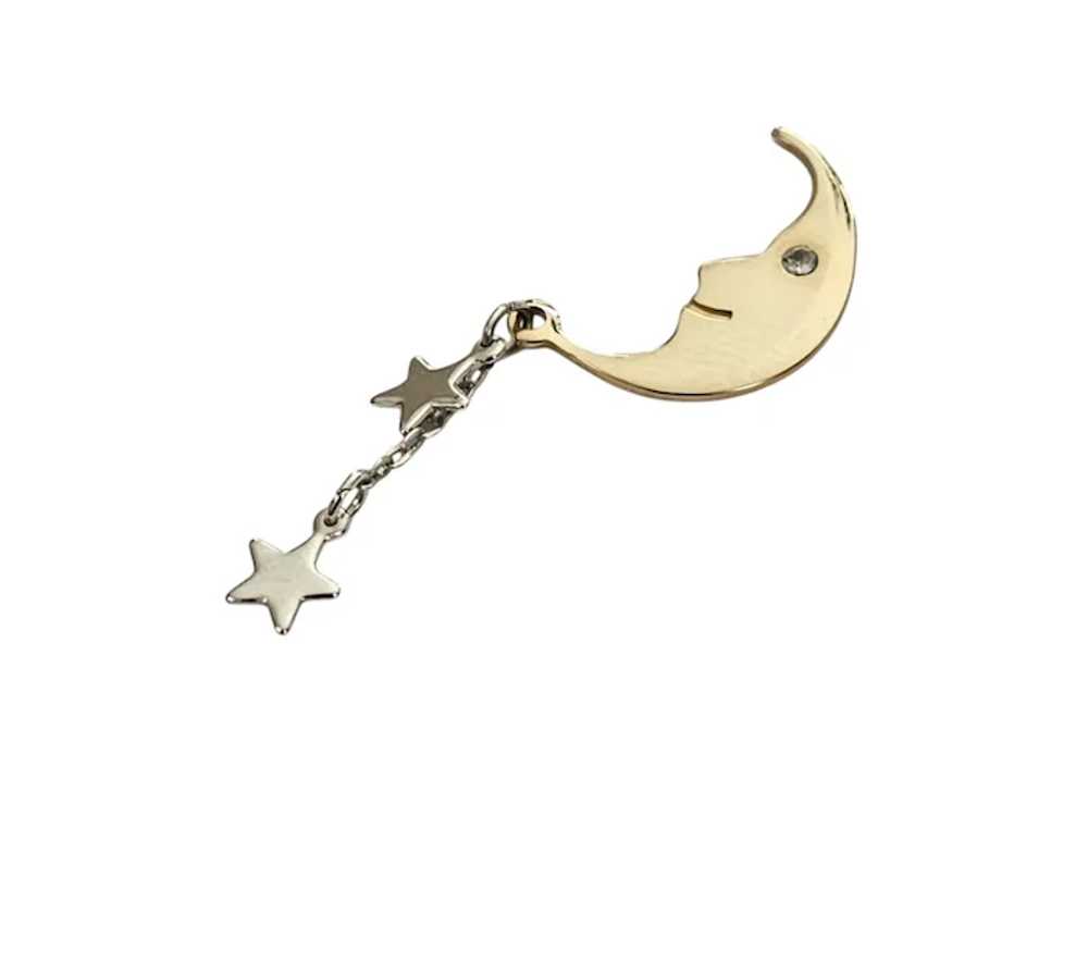 Avon Gold Tone Moon Pin Star Dangle Charm Scatter… - image 3