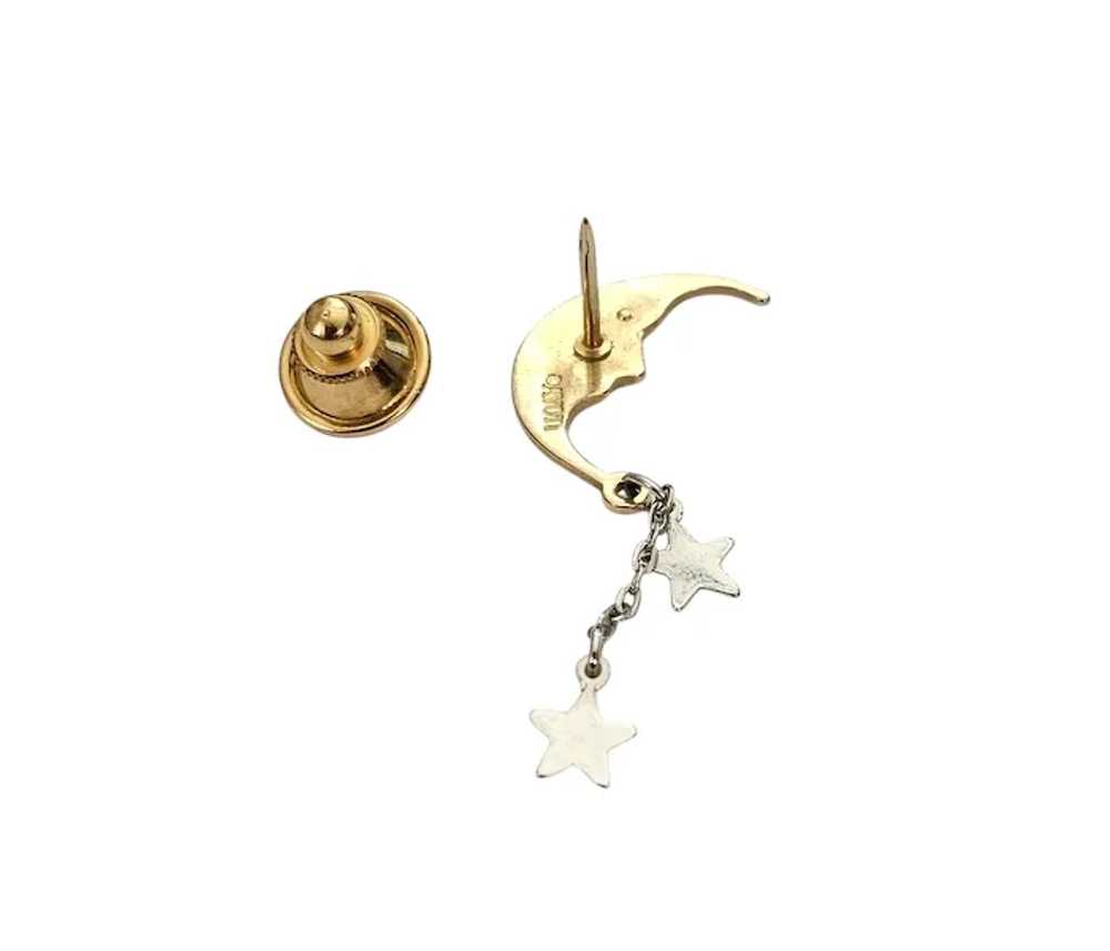 Avon Gold Tone Moon Pin Star Dangle Charm Scatter… - image 4