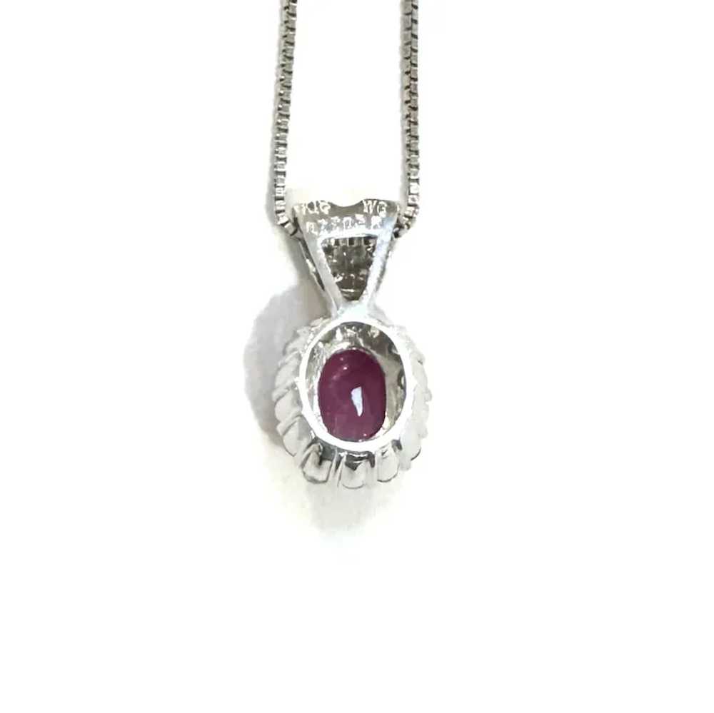 1ctw Natural Ruby & Diamond Solid 18k White Gold … - image 3