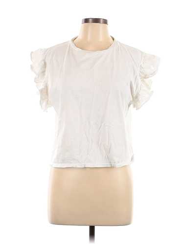 Zara Women White Short Sleeve Top L