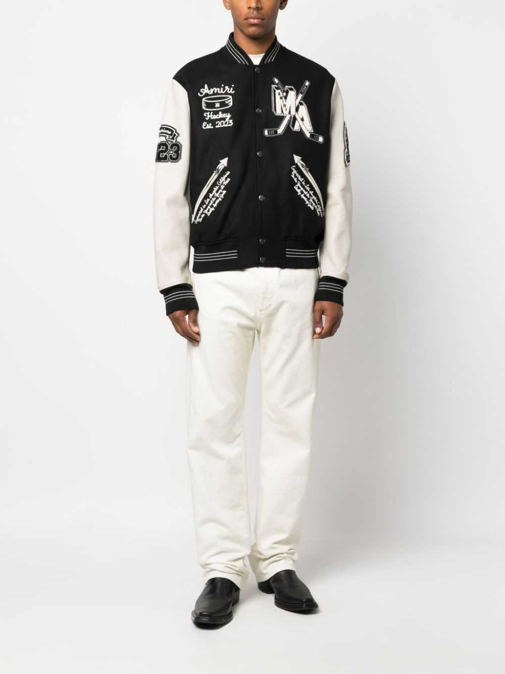 Amiri o1w1db10125 Logo-Appliqué Varsity Jacket in… - image 2