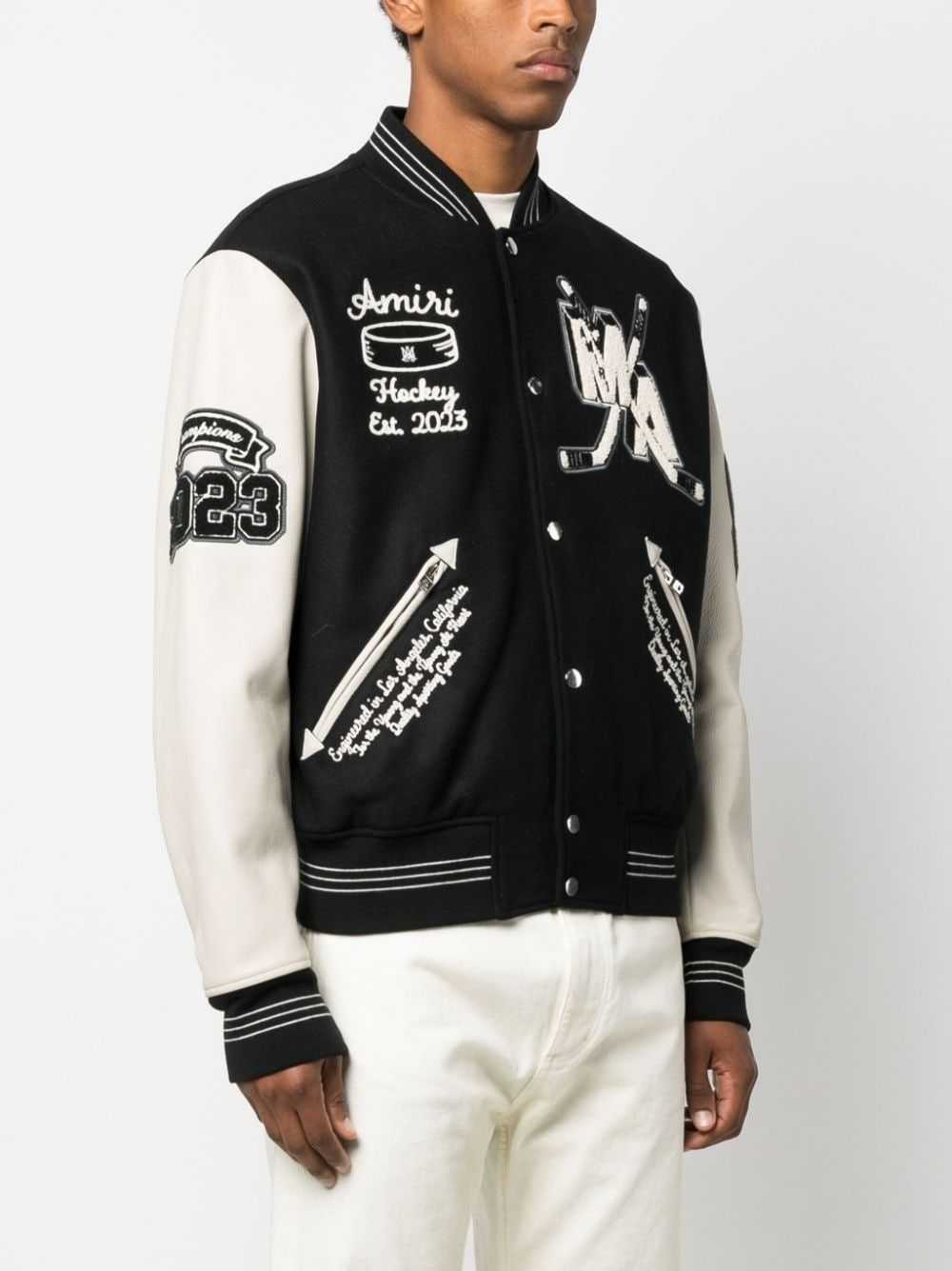 Amiri o1w1db10125 Logo-Appliqué Varsity Jacket in… - image 3