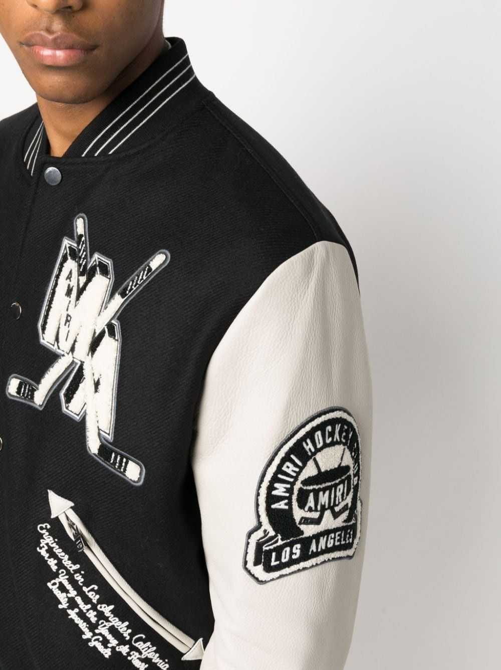 Amiri o1w1db10125 Logo-Appliqué Varsity Jacket in… - image 5