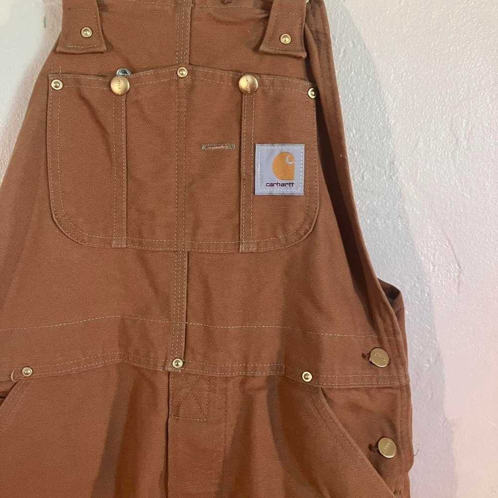 Carhartt × Vintage Vintage Y2K Carhartt Tan Bib O… - image 2