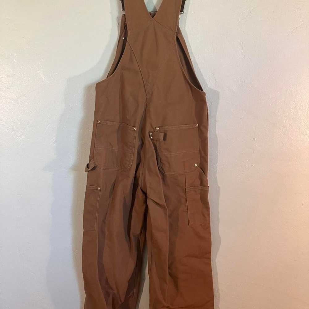 Carhartt × Vintage Vintage Y2K Carhartt Tan Bib O… - image 3