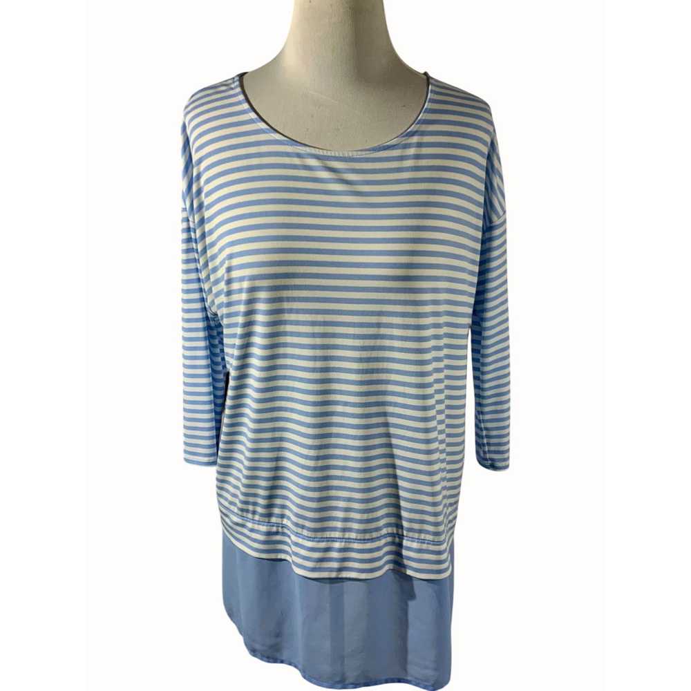 Chicos Chicos Quarter Sleeve Blue White Lightweig… - image 1