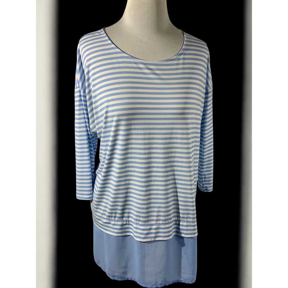 Chicos Chicos Quarter Sleeve Blue White Lightweig… - image 2