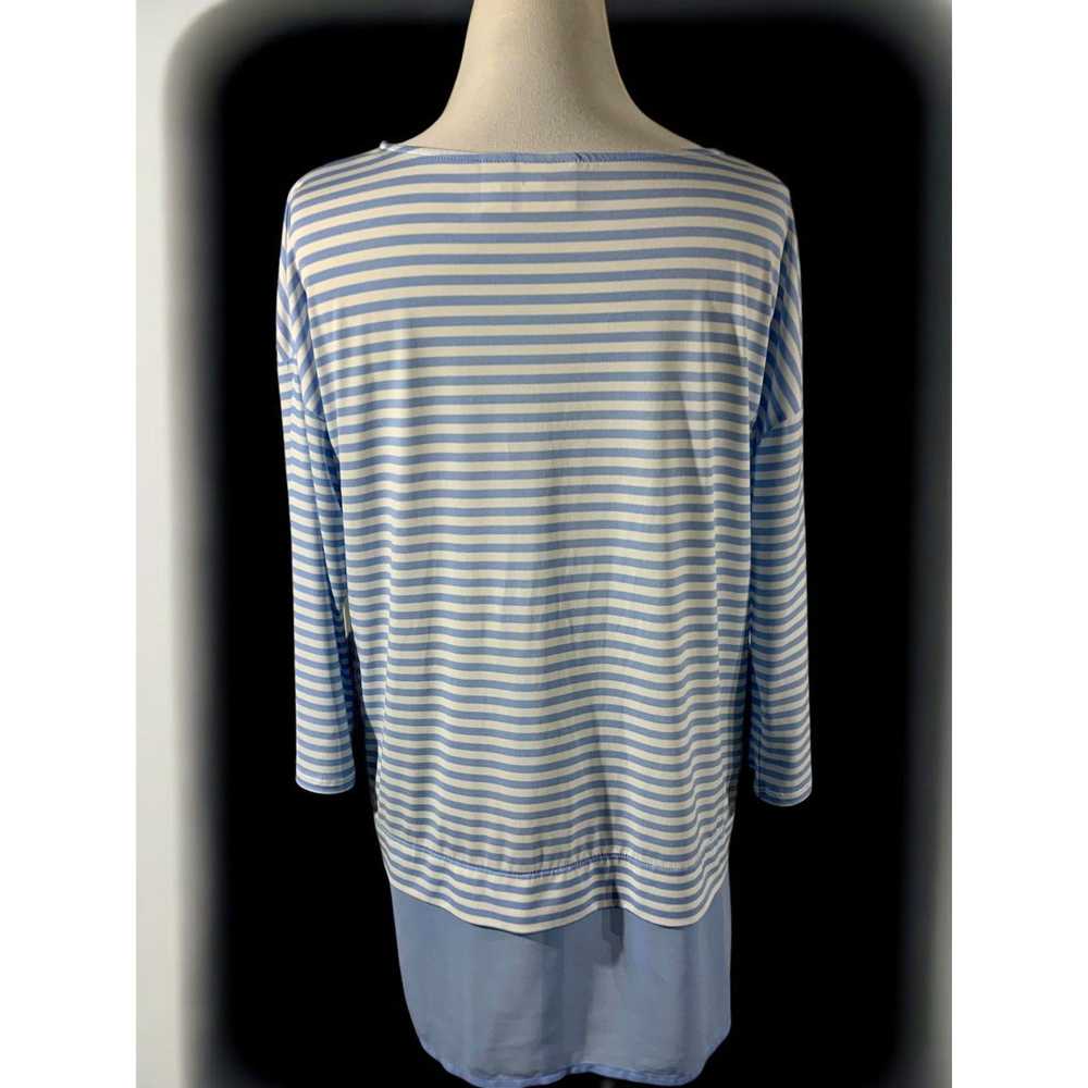 Chicos Chicos Quarter Sleeve Blue White Lightweig… - image 3