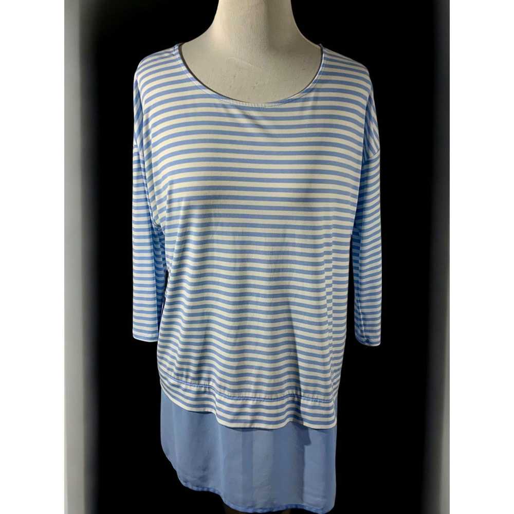 Chicos Chicos Quarter Sleeve Blue White Lightweig… - image 7