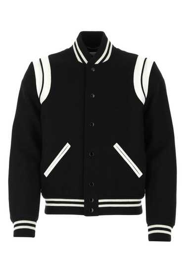 Saint Laurent Paris Black Wool Blend Bomber Jacket