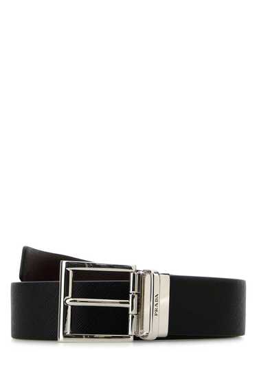 Prada Black Leather Reversible Belt