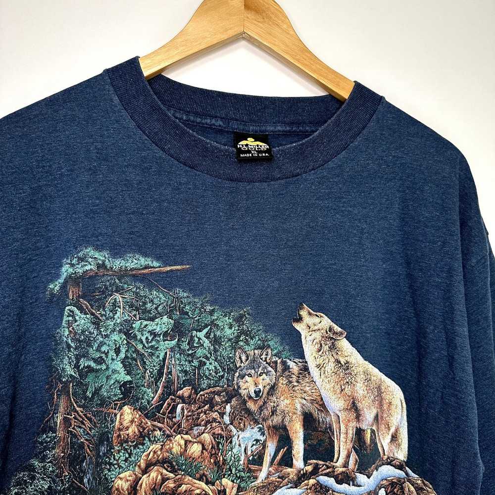 Vintage Vintage Wolf Shirt 90s Habitat AOP T-Shir… - image 2