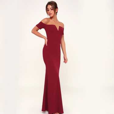 Other Lulus Lynne Burgundy Off-the-Shoulder Maxi D