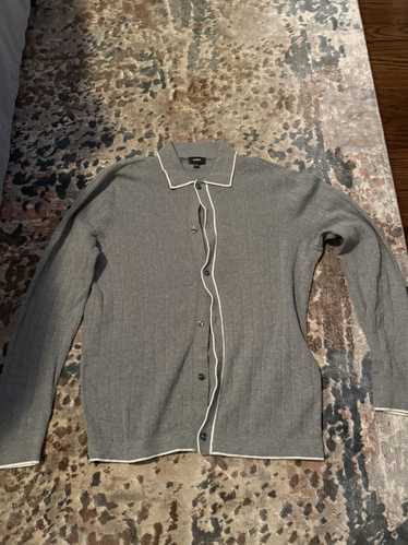 Express Gray Express Knit Button Up Shirt