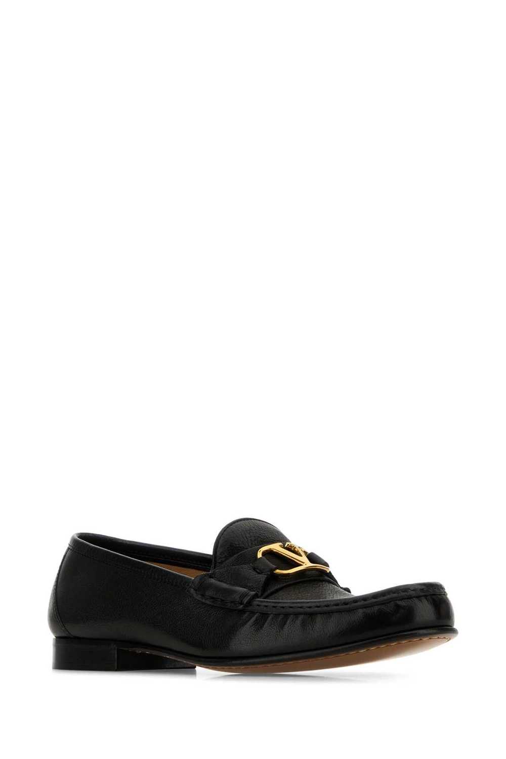 Valentino Garavani Black Leather Vlogo Loafers - image 2