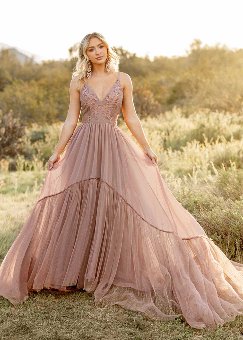 Joyfolie Mckenna Impact Dress in Rose Taupe - image 1