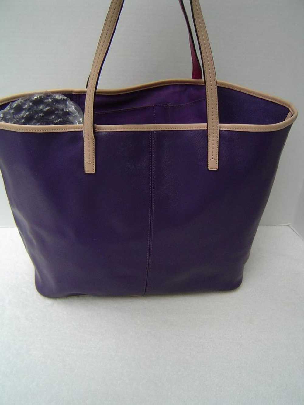 AUTHENTIC COACH PURPLE SAFFIANO LEATHER METRO TOT… - image 3