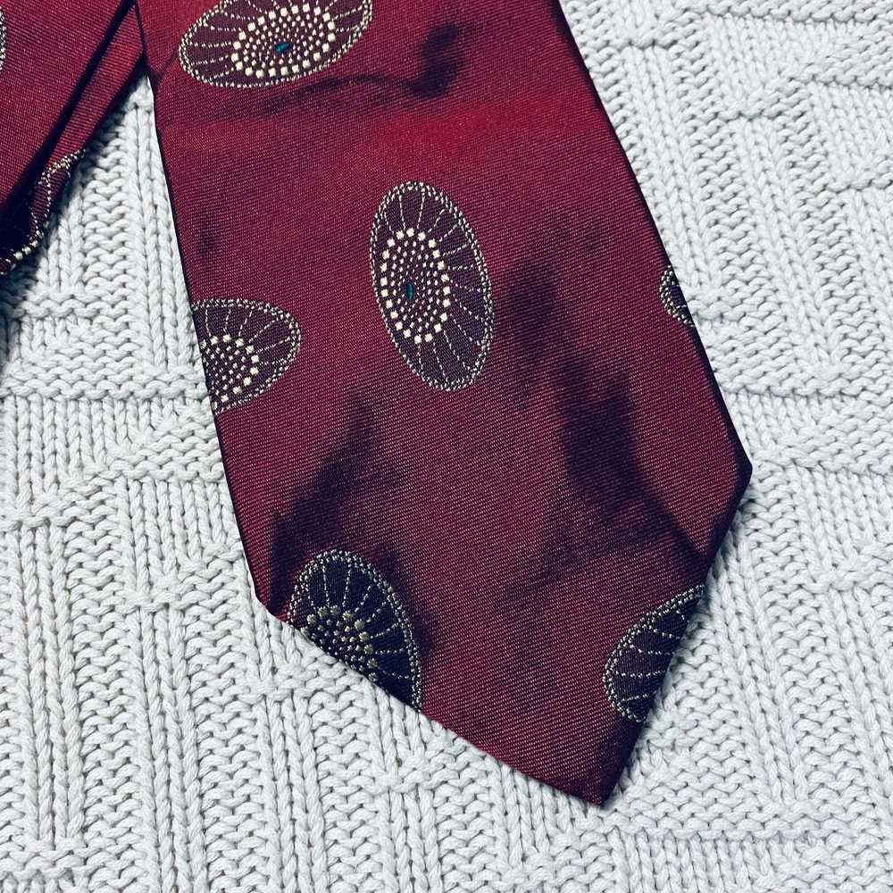 Hugo Boss Hugo Boss maroon flying saucer silk tie - image 2