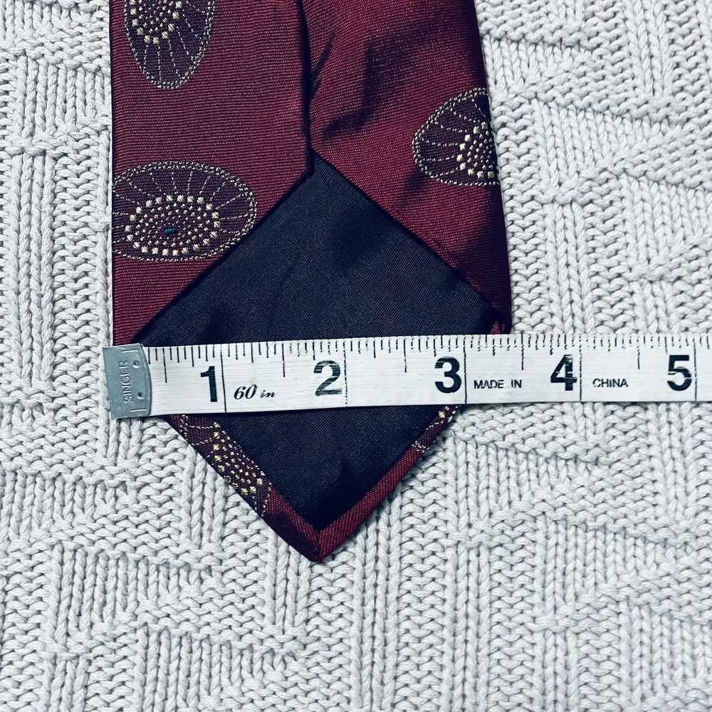 Hugo Boss Hugo Boss maroon flying saucer silk tie - image 5