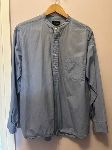 Beams Plus Band collar button popover shirt