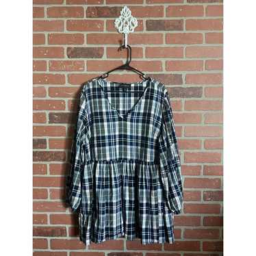 Lane Bryant | Long Sleeve V-Neck Plaid Babydoll P… - image 1