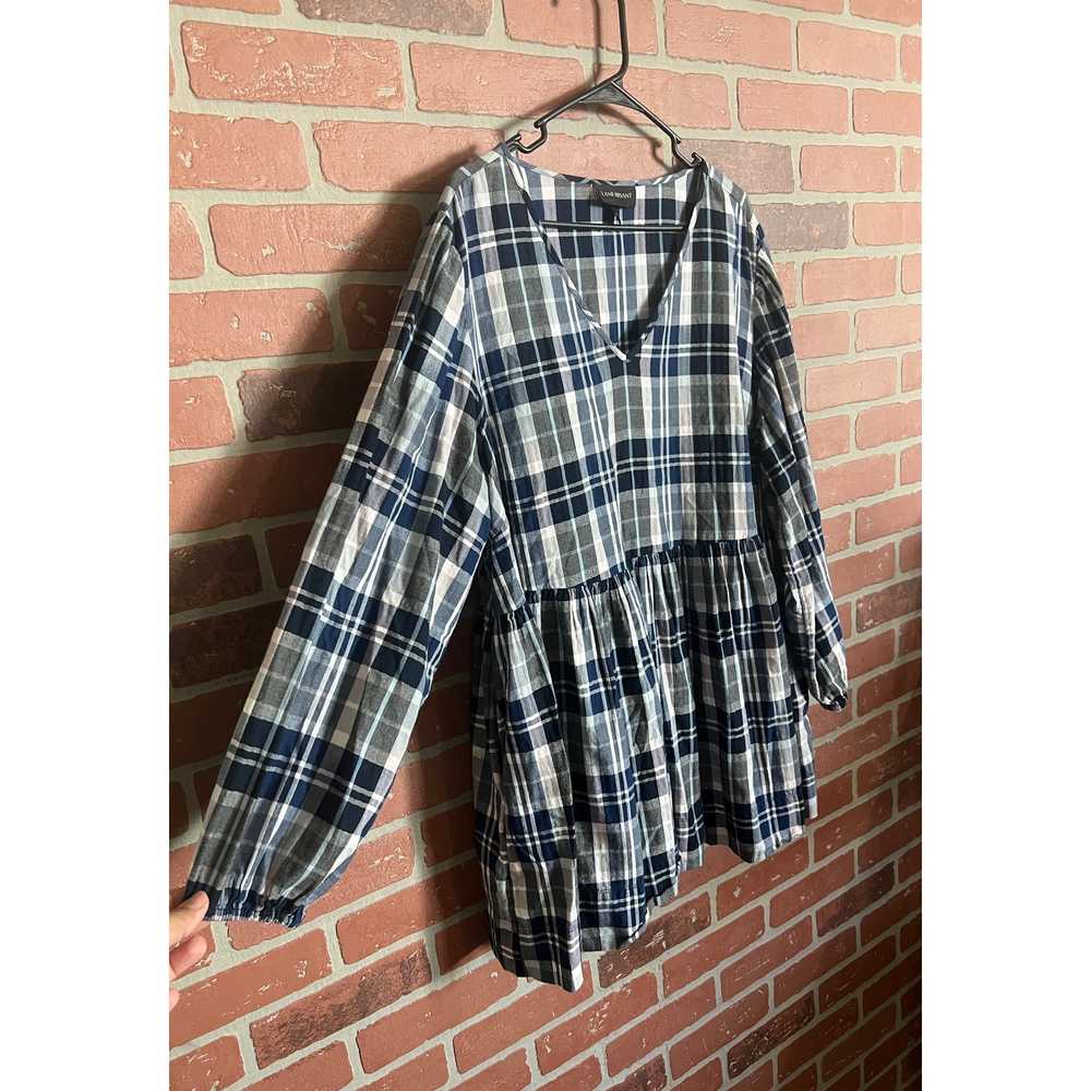 Lane Bryant | Long Sleeve V-Neck Plaid Babydoll P… - image 2