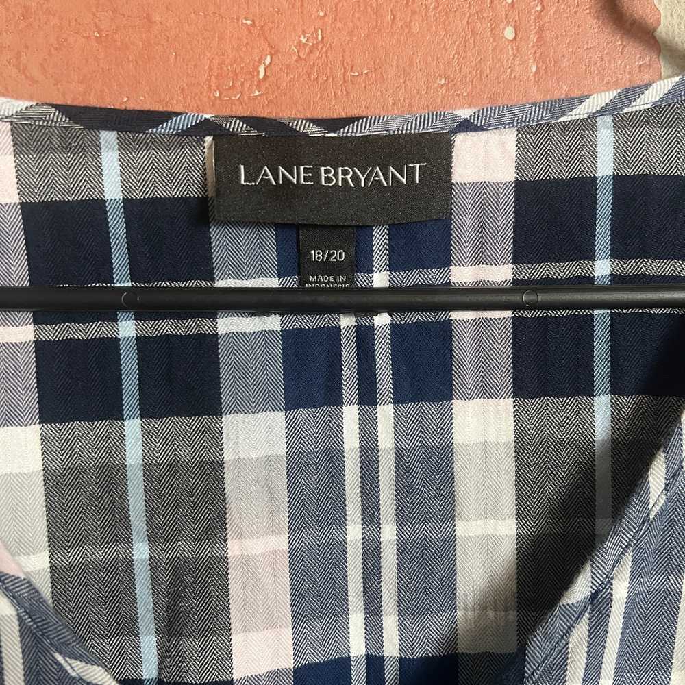 Lane Bryant | Long Sleeve V-Neck Plaid Babydoll P… - image 3