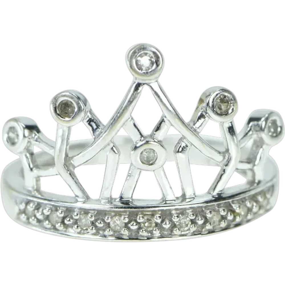 14K Crown Diamond Tiara Queen Princess Royalty Ri… - image 1