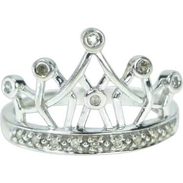 14K Crown Diamond Tiara Queen Princess Royalty Ri… - image 1