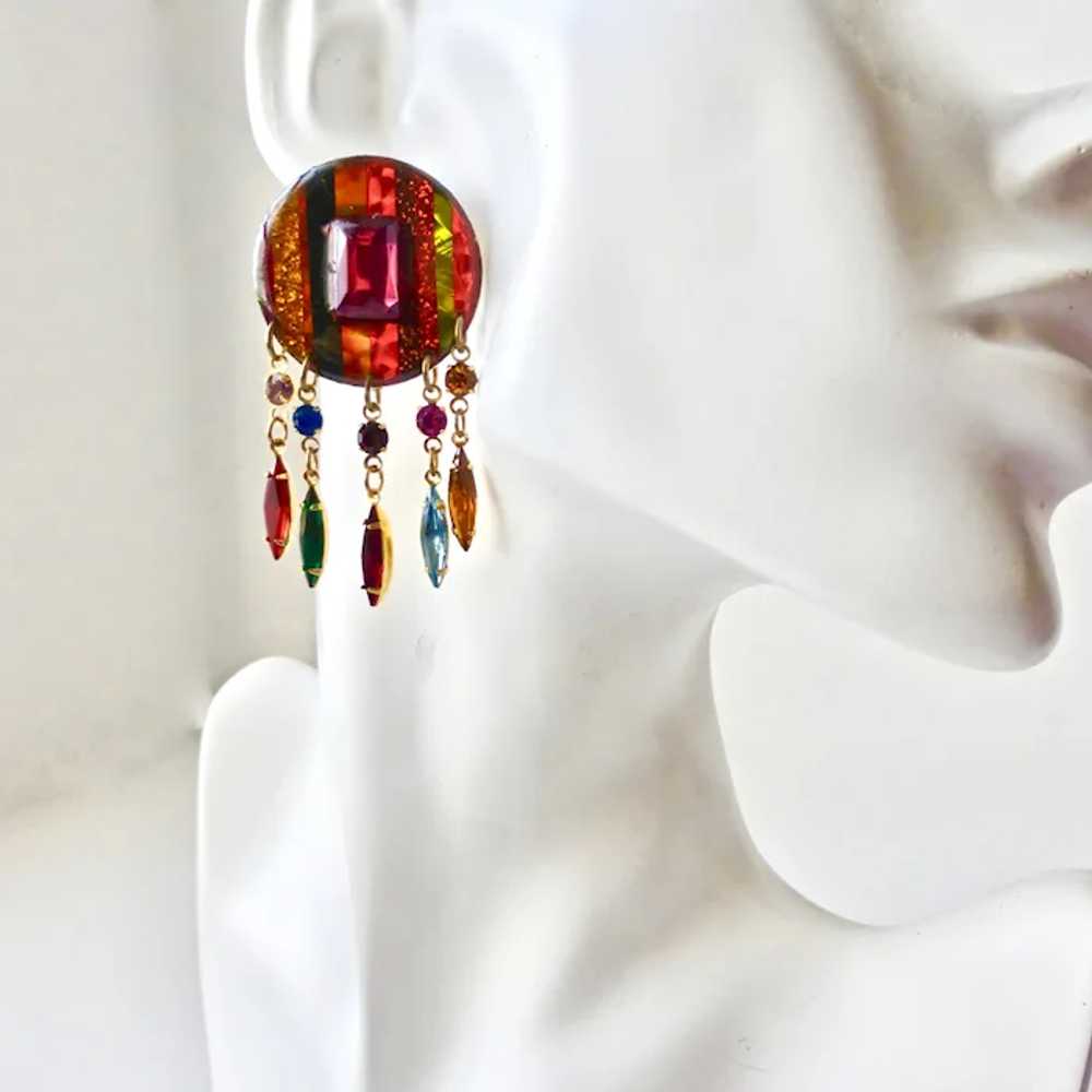 Colorful Asymmetrical Handcrafted Earrings, Post … - image 5