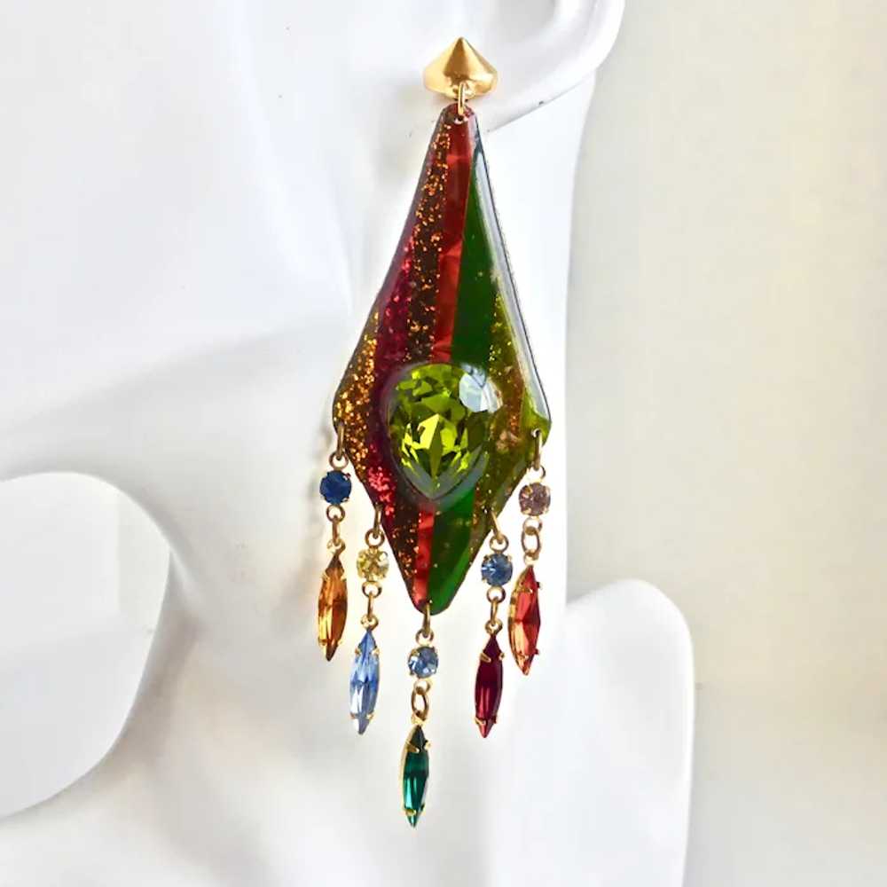 Colorful Asymmetrical Handcrafted Earrings, Post … - image 7