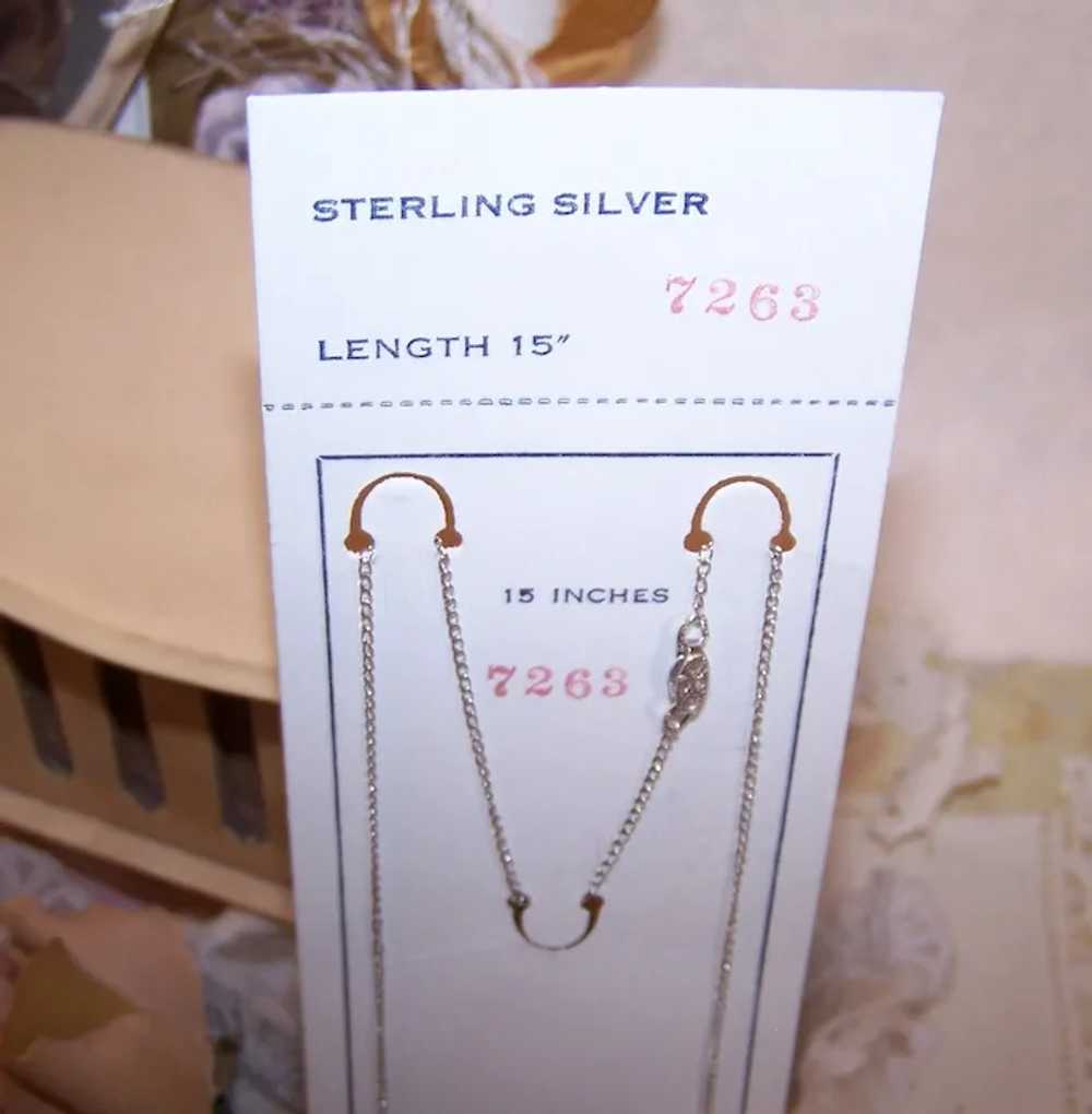 Sterling Silver 15" Fine Curb Link Chain on Origi… - image 2