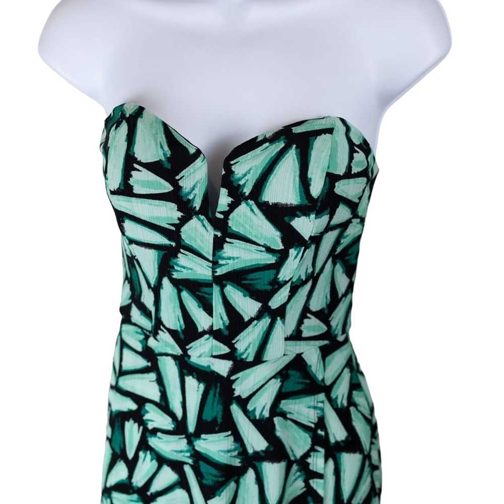 Candies Strapless Black Teal Mini Dress, Size 12 - image 2