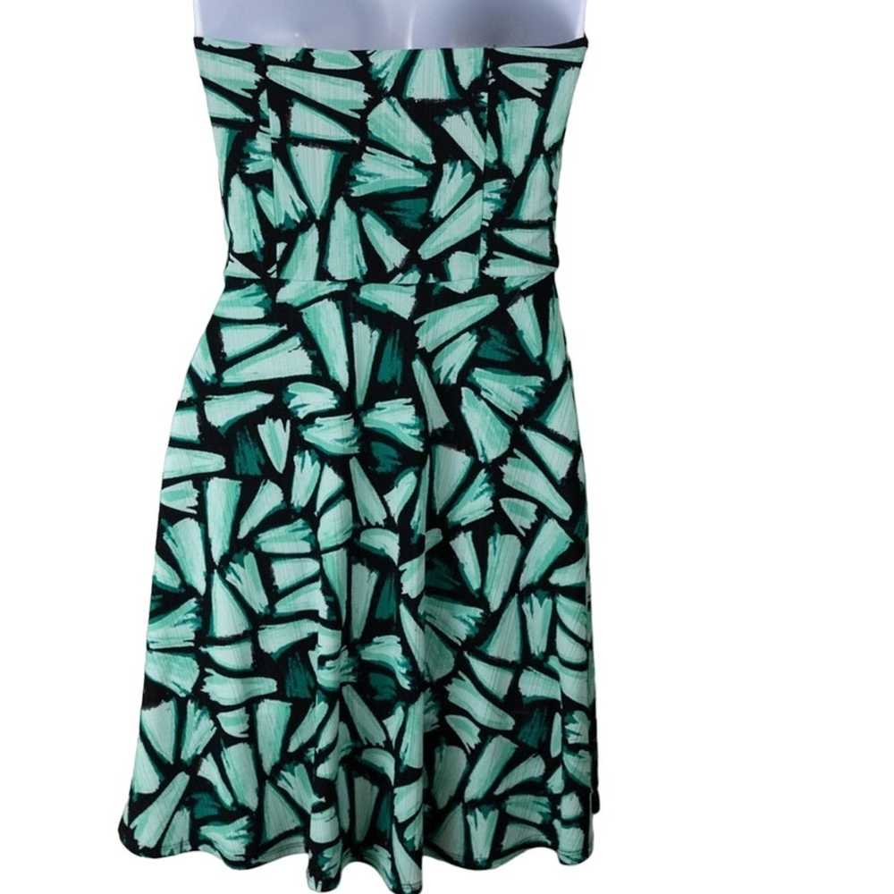 Candies Strapless Black Teal Mini Dress, Size 12 - image 3