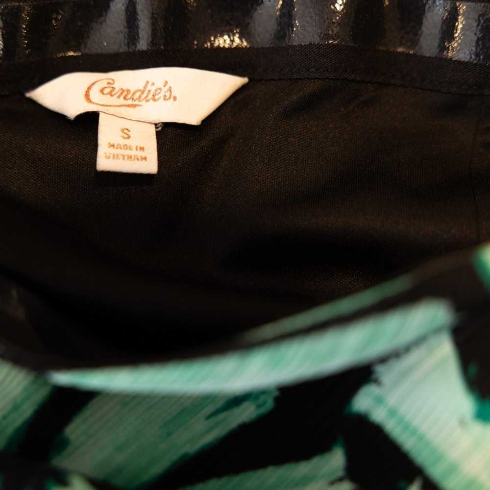 Candies Strapless Black Teal Mini Dress, Size 12 - image 5