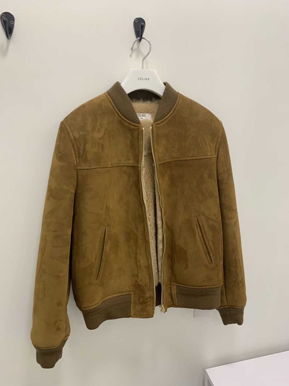 Celine Rectangle Teddy Shearling Jacket in Havana - image 4