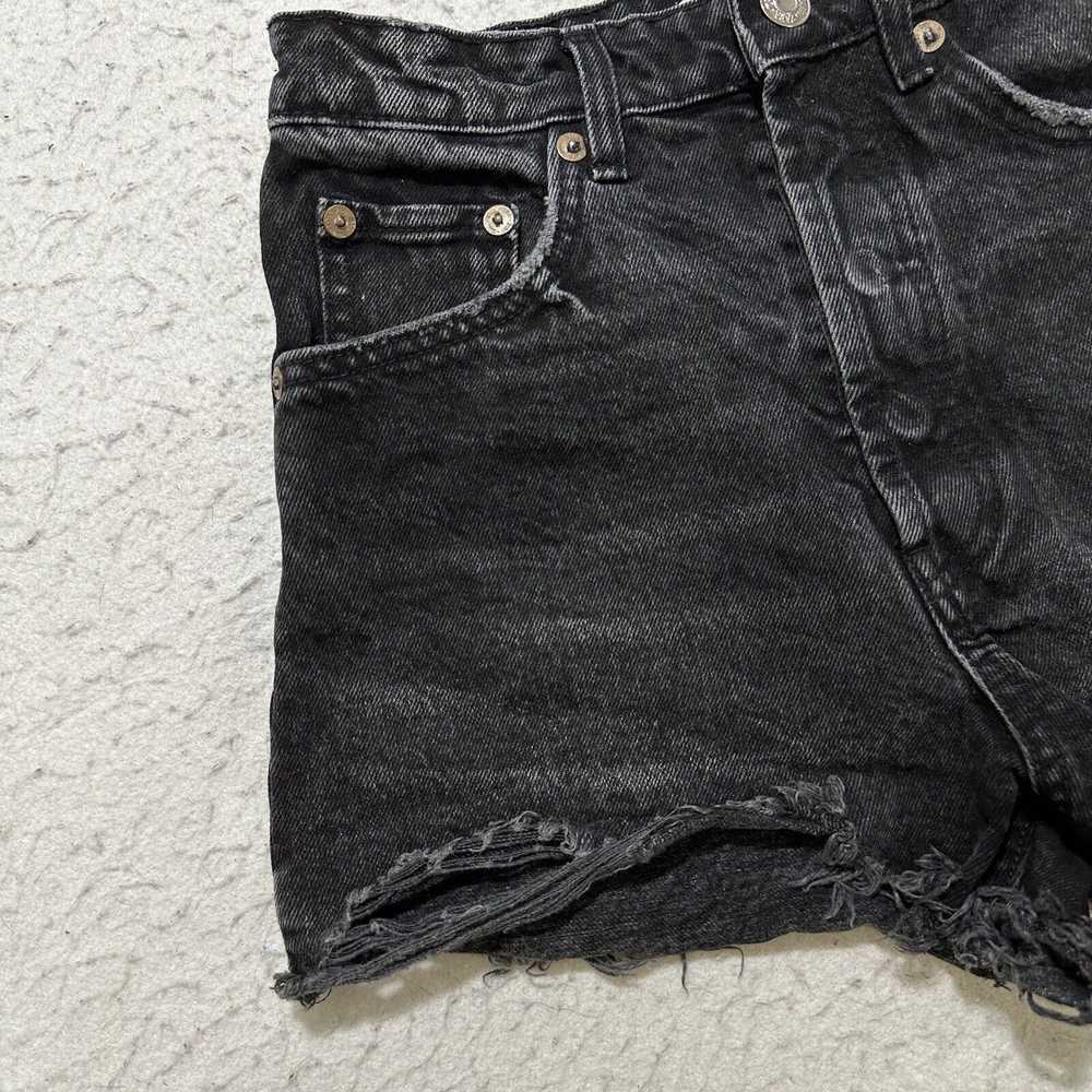 Zara Zara 0 High Rise Jean Shorts Distressed Blac… - image 3