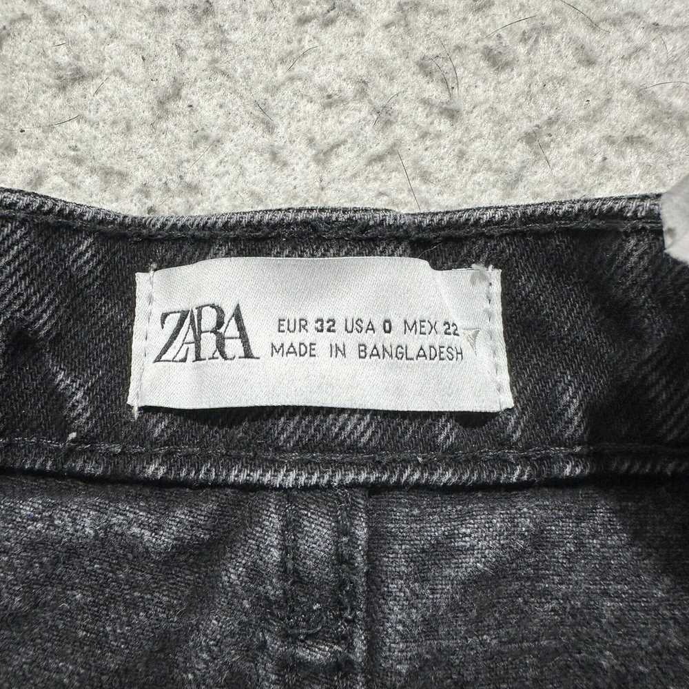 Zara Zara 0 High Rise Jean Shorts Distressed Blac… - image 5