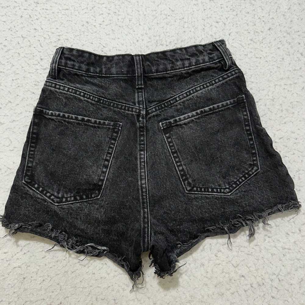 Zara Zara 0 High Rise Jean Shorts Distressed Blac… - image 7