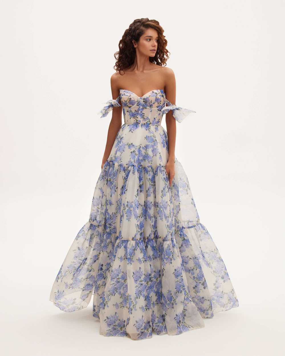 Milla Hydrangea Tender floral maxi tie-strap dress - image 2