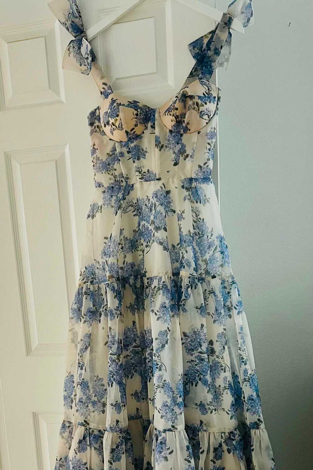 Milla Hydrangea Tender floral maxi tie-strap dress - image 6