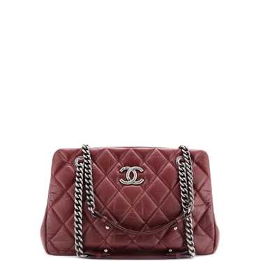 CHANEL CC Crown Tote Quilted Aged Calfskin Small