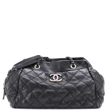 CHANEL Stitch It Bowling Bag Quilted Leather Medi… - image 1