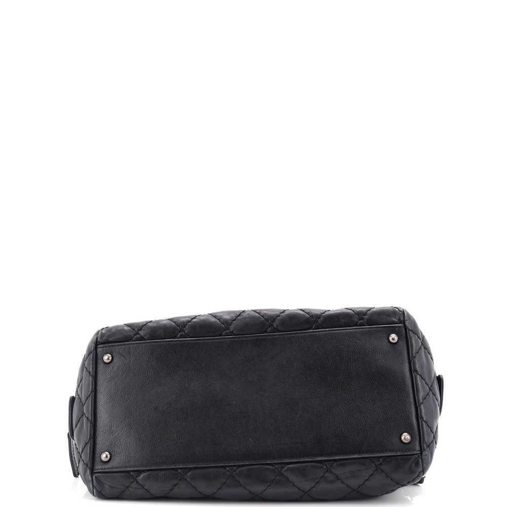 CHANEL Stitch It Bowling Bag Quilted Leather Medi… - image 5